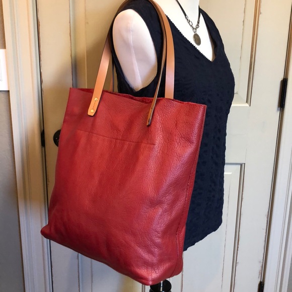 gap leather tote bolsa